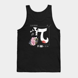 Einstein and flower Pi day symbols Tank Top